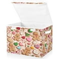 thumbnail image 2 of Storage Box With Lid 16.5x12.6x11.8In Foldable Stacked Household Storage Box Christmas Gingerbread Man, 2 of 7