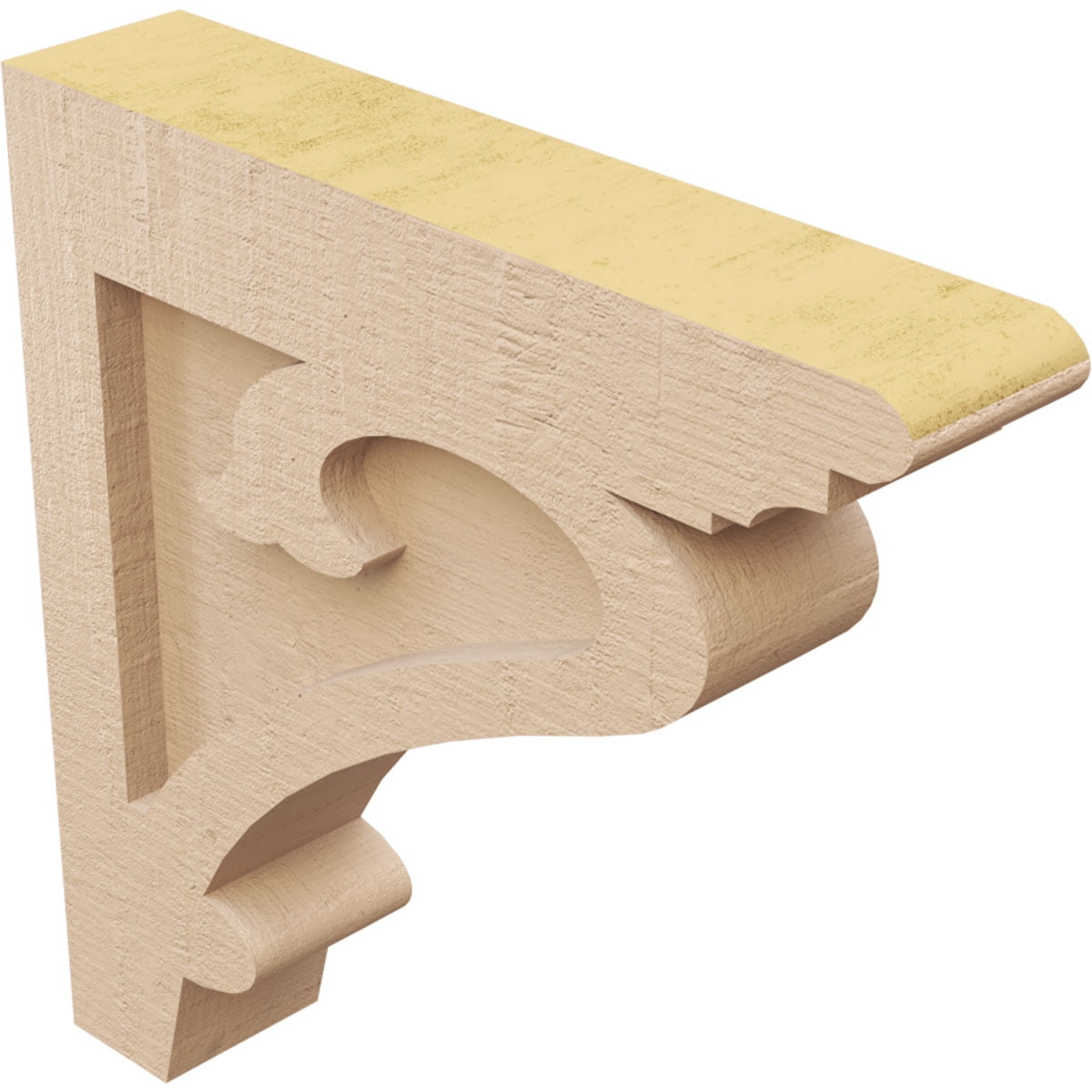 2"W x 10"D x 10"H Thin Mayflower Rough Cedar Woodgrain TimberThane Corbel, Primed Tan