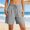 Gray women cotton linen bermuda shorts a1, variant on Cagogo Women Cotton Linen Plus Size Elastic Waist Flowy Casual Beach Bermuda Shorts Loose Relaxed Fit Summer Vacation Travel Shorts with Pockets, Green L