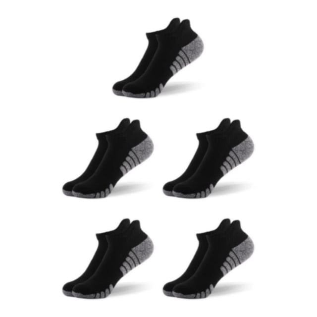 Transemion Active Printing And Dyeing Not Easy To Fade Cotton Boat Socks For Long-lasting Style Sweat Wicking Sports Socks Black L(39-42) 5Set