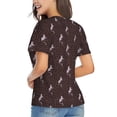 thumbnail image 2 of Goofa Leopard Print Pattern Women's Slim-Fit Short-Sleeve V-Neck T-Shirt,Classic-Fit Short-Sleeve V-Neck T-Shirt-3X-Large, 2 of 5