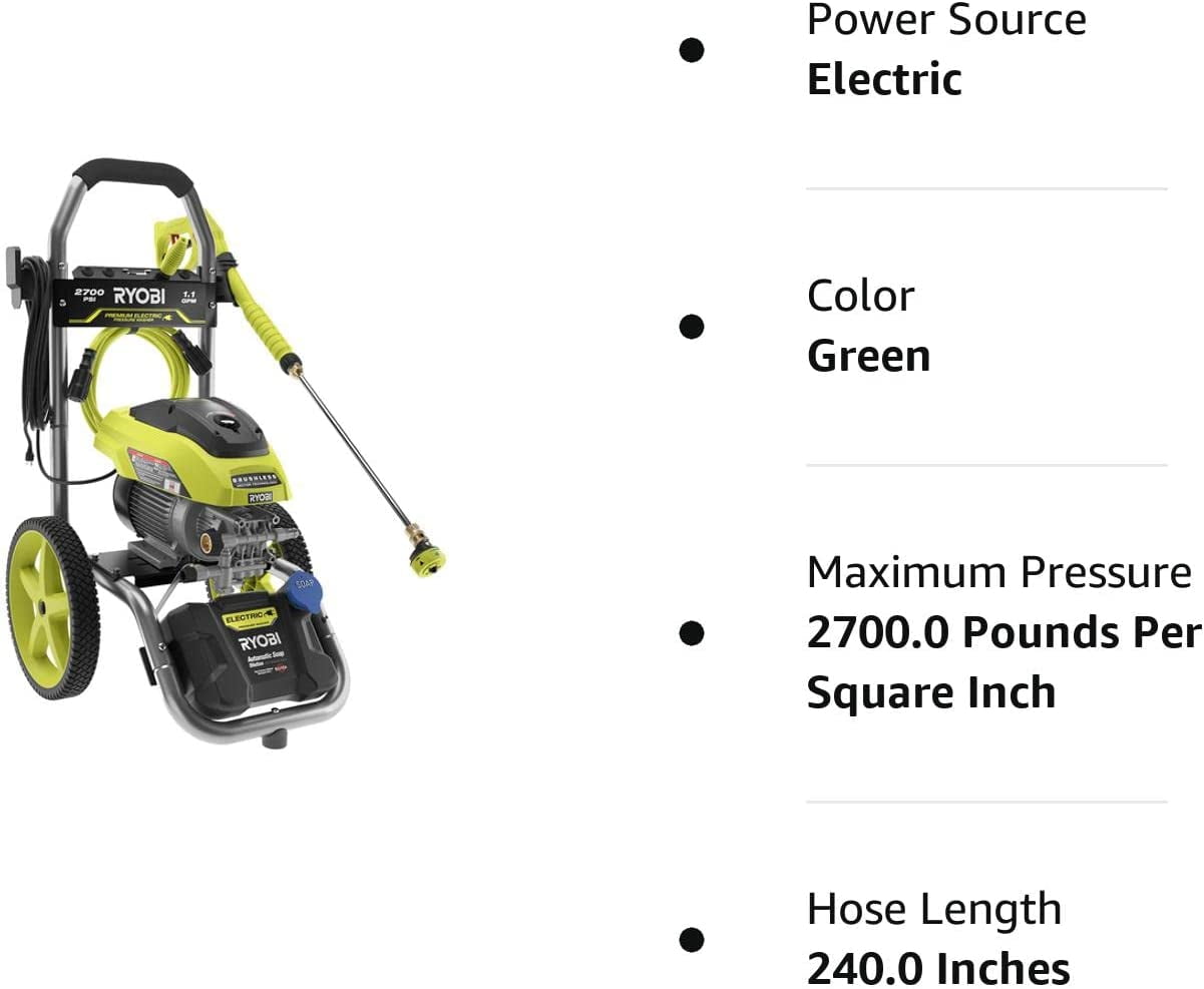 RYOBI 2700 PSI 1.1 GPM Cold Wa