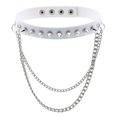 thumbnail image 1 of Punk Goth Metal Spike Studded Link Leather Collar Choker Necklace-9white, 1 of 5