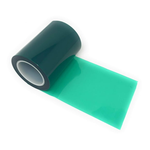 APT, (6'' X 72 Yds, Green), 2 Mil Polyester High Temperature Tape with Silicone Adhesive, 3.5 mil Thickness For Powder Coating, E-Coating, Anodizing, high temp masking and Photo Splicing
