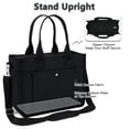 thumbnail image 4 of Fammart Large Canvas Tote Bag for Women with Zipper & Compartments, Crossbody Laptop Bags for Work College Travel, 4 of 8