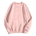 thumbnail image 5 of larppty Womens Sweatshirts Crewneck Basic Pullover Sweaters Fall Winter Cute Tops Teen Girls Clothes 2025 (Light Pink, M), 5 of 5