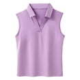 thumbnail image 3 of Byoo Tween Girls Sleeveless Polo Shirts Solid Color V-Neck Athletic Kids Tennis Tops Tee Shirt, 3 of 6