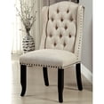 thumbnail image 3 of Tradi Fabric Tufted Wingback Side Chairs, Set of 2, Beige, 3 of 5