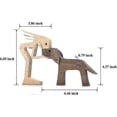 thumbnail image 5 of Wooden Sculptures Handmade Accents Craft Figurine For Home Decor Accents, Woman And Dog Wooden Statue, Animal Sculptures Collection, Gift For Men Wome, 5 of 5