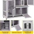 thumbnail image 3 of Aivituvin Bunny Cage Rabbit Hutch Indoor Rabbit House with Wheels Outdoor Guinea Pig House with Two Plastic Tray, 3 of 7
