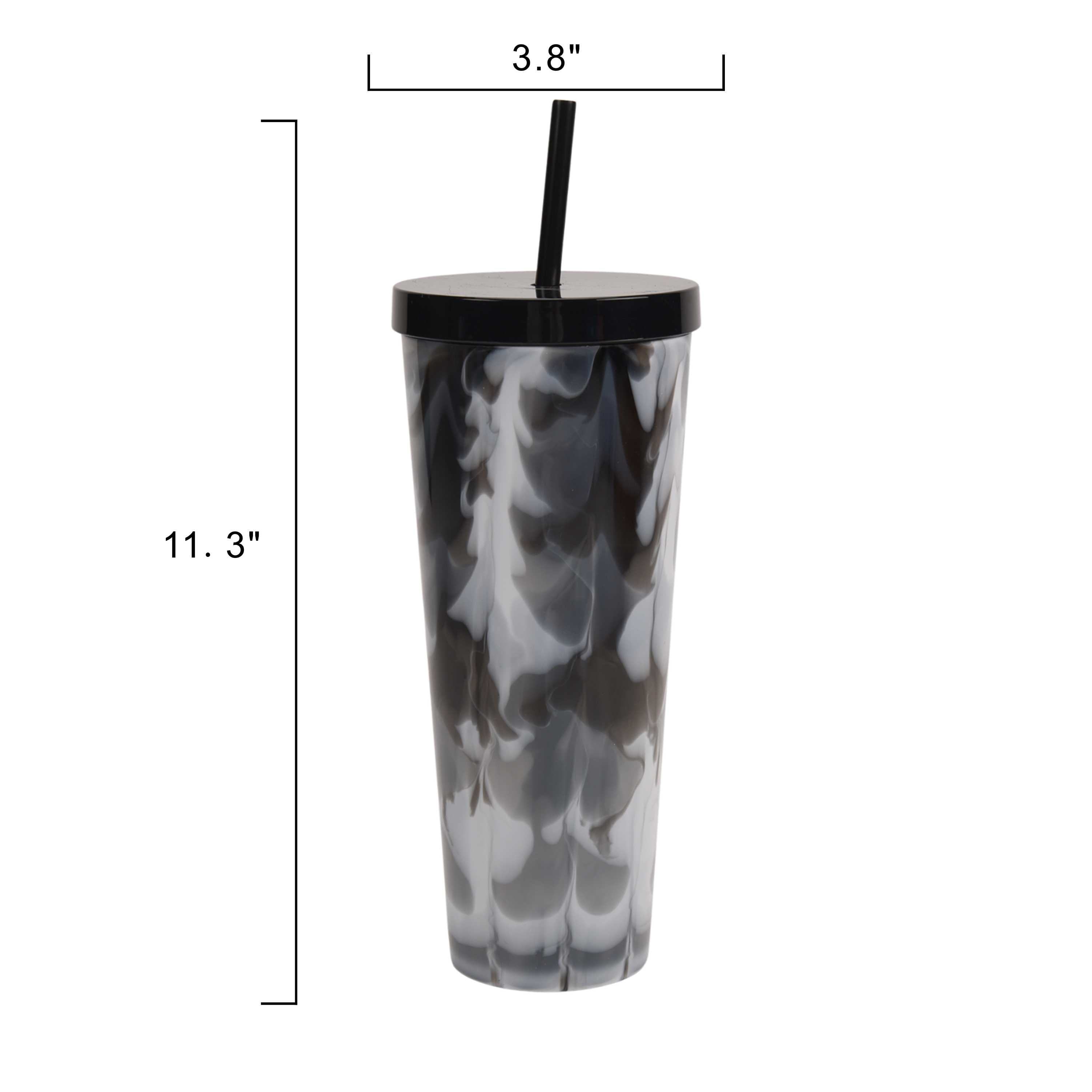 Mainstays 26-Ounce Plastic Swirl Tumbler, Black