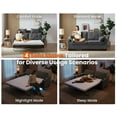 thumbnail image 6 of CHIC HOUSE Pull Out Sofa Bed Couch Queen with Mattress USB, Convertible Sleeper Sofa Loveseat for Small Spaces RV, Corduroy Pull Out Couch Bed for Living Room with Cup Holders LED Lights, Dark Gray, 6 of 10