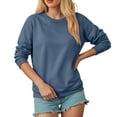 thumbnail image 5 of idosla Sweatshirt for women Side Split Fall Fashion 2025 Long Sleeve Shirts Trending Now (Blue, L), 5 of 7