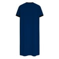 thumbnail image 5 of QSAWXQZ Men's Short Sleeve Nightshirt Soft V Neck Sleepwear Loose Nightgown Casual Loungewear with Pocket Blue M, 5 of 6