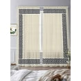 thumbnail image 3 of Beige Sheer Curtains 108 Inch Length 2 Panels Set for Living Room/Bedroom, Black Modern Geometric Abstract Art Aesthetics Curtain Sheers Drapes Rod Pocket Curtains Window Treatment Set 52''x108''x2, 3 of 7