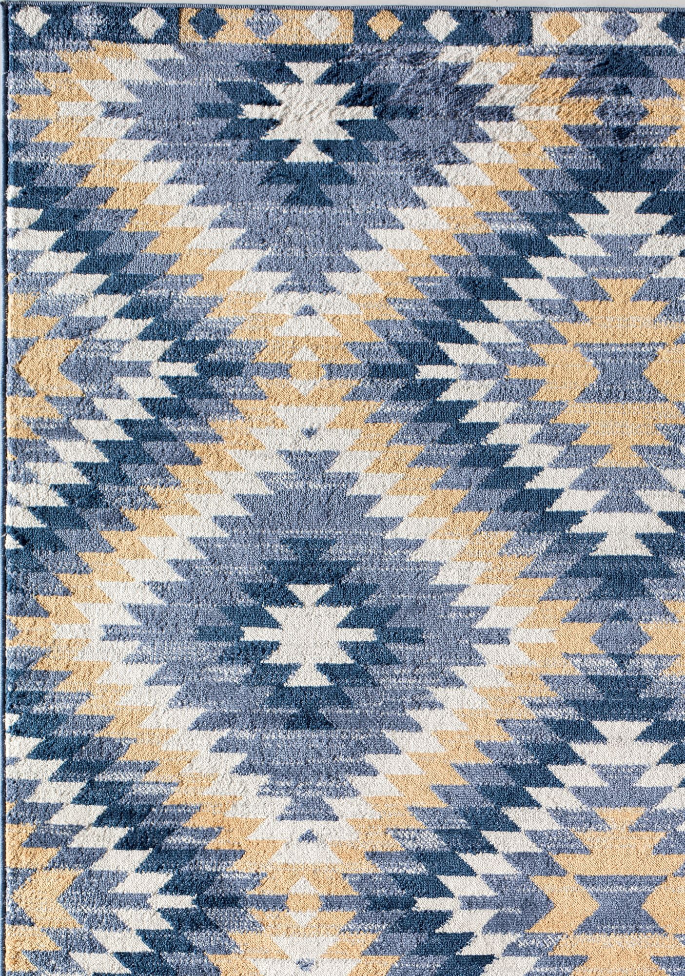 Soleil BR30J Kilim Denim Tribal Moroccan blue Area Rug, 2'x4'