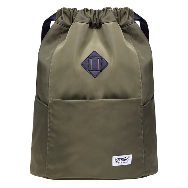 KAUKKO Cordón Deportes Mochila Gimnasio Yoga Bolsa Hombro Mochila para Hombres y Mujeres KAUKKO K1031-2-Armygreen