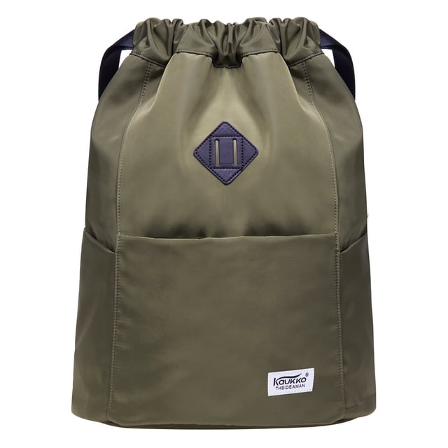 KAUKKO Cordón Deportes Mochila Gimnasio Yoga Bolsa Hombro Mochila para Hombres y Mujeres KAUKKO K1031-2-Armygreen