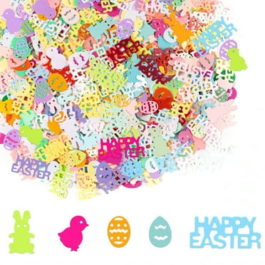 MORESEC Home Easter Confetti Eggs Chicken Shape Glitter Foil Paper Multicolor for DIY Party Table Scatter Decoration