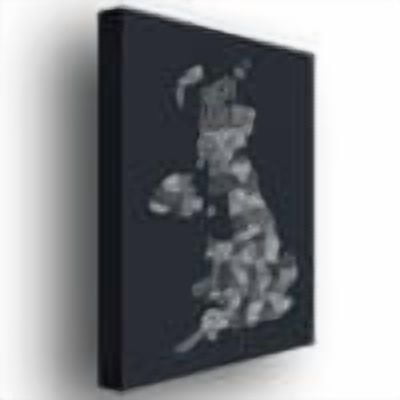 Trademark Art "UK County Text Map" Canvas Wall Art by Michael Tompsett