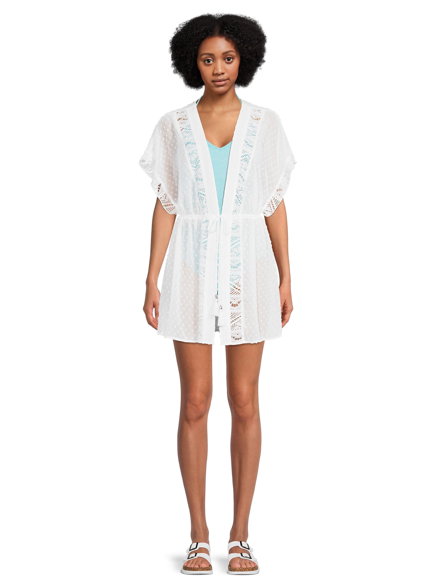 No Boundaries Juniors Tie Front Cover Up