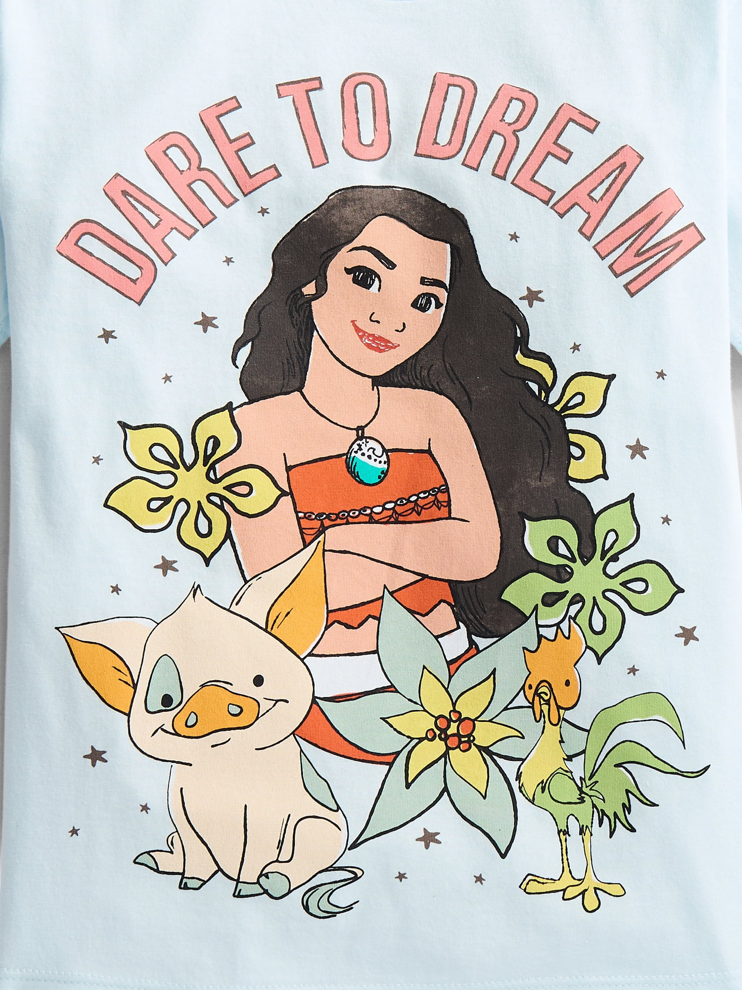 Disney Moana Girls' Graphic Tee with Short Sleeves, Sizes 4-16
