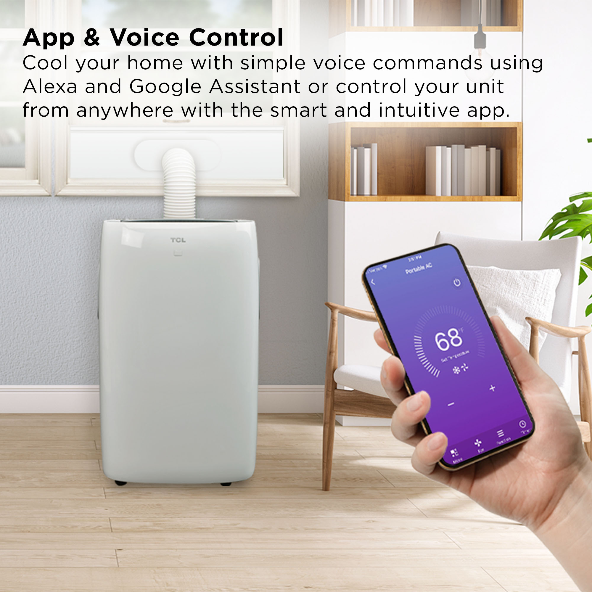 TCL Home 6,000 BTU 115-Volt Smart Portable Air Conditioner, Remote, White, W10P92 - image 4 of 14