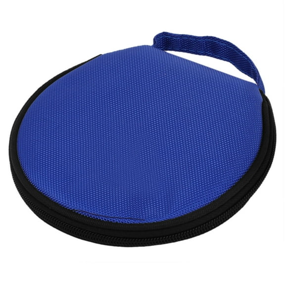 Unique Bargains Zippered 20 Slots CD DVD VCD Wallet Holder Storage Round Case Organizer Blue