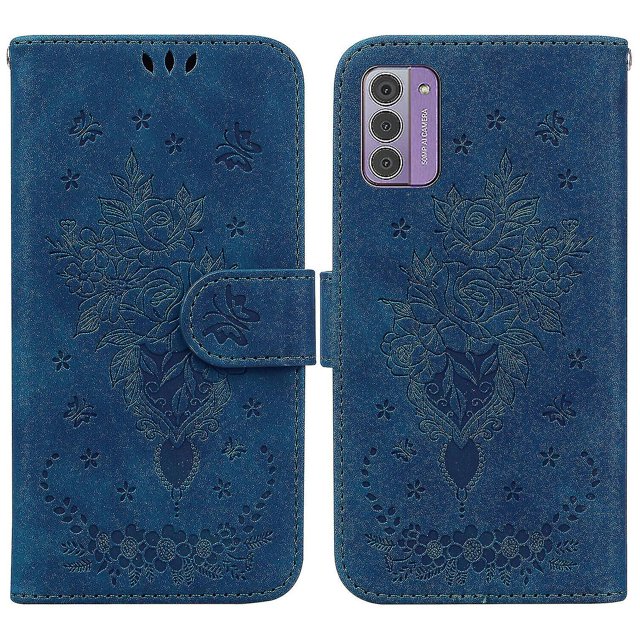 Compatible con Nokia G42 5g Funda tipo billetera Flip Pu Cuero Relieve Flores rosas Soporte magnético Ranuras para tarjetas Cubierta