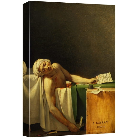 wall26 - la Mort de Marat par Jacques-Louis David - Impression sur Toile Art Mural Reproduction Célèbre - 16 Pouces x 24 Pouces