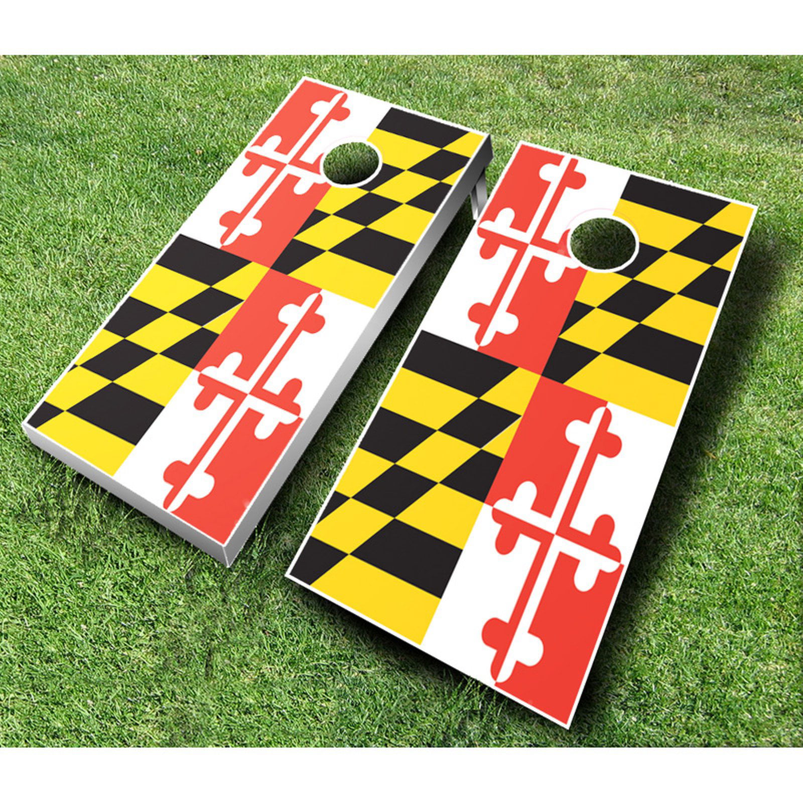 Waving Maryland Flag Cornhole Baggo Bag Toss 3M Vinyl Skin Wrap Set 