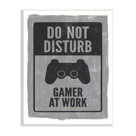 Stupell Industries Don't Disturb Gamer at Work Video Game Controller, 10 x 15, Designed by Lux + Me Designs