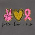 thumbnail image 2 of Peace Love Breast Cancer Awareness Breast Cancer Awareness Ladies Racerback Tank Top, Dark Grey, Small, 2 of 5