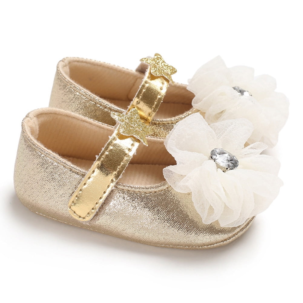 gold newborn shoes