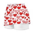 thumbnail image 5 of CPNG Girl's Athletic Skorts Sporty Skirts with Shorts High Waisted Stretchy Skort Casual Heart Print Sporty Skorts, 5 of 6