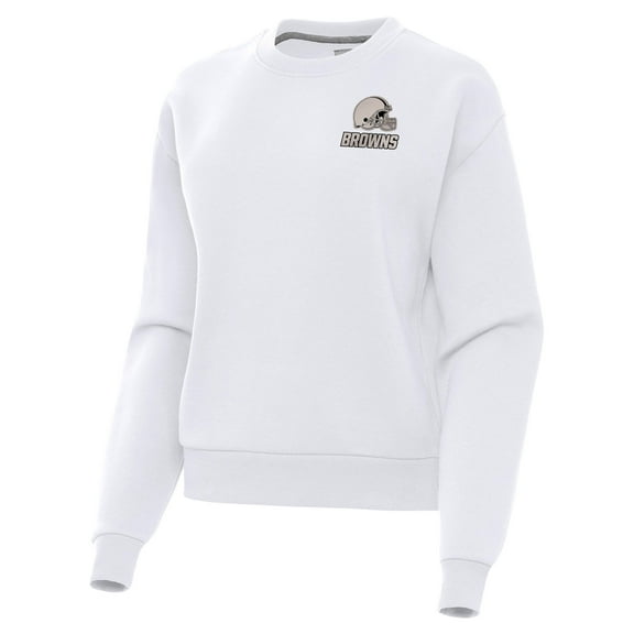 Women's Antigua White Cleveland Browns Victory Pullover Sweatshirt