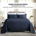 thumbnail image 3 of Superior Solitaire Cotton Decorative Bedspread and Sham Set, King, Navy Blue, 3 of 10