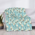 thumbnail image 3 of Fuzoiu White Geese and Flower Print Flannel Blanket,Throw Blanket,Flannel Home Decor,Fleece Bed Blankets,Cozy Soft Blanket for Bed, Sofa, Camping, and Travel-60"x50", 3 of 6