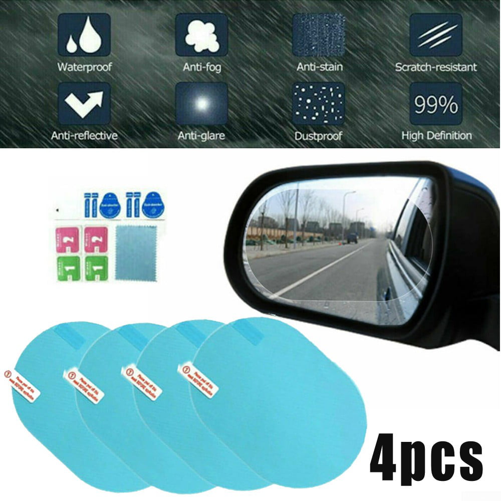 Rainproof Car Wing Mirrors Anti-fog Protective Film Sticker Rain Shield 4 Pcs
