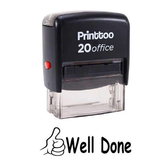 Printtoo WELL DONE Self Inking Rubber Stamp Office Stationary Custom Stamp-Black