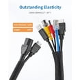 thumbnail image 3 of LazySpin 10ft Cord Protector Wire Loom Tubing Cable Sleeve, Black, 3 of 7