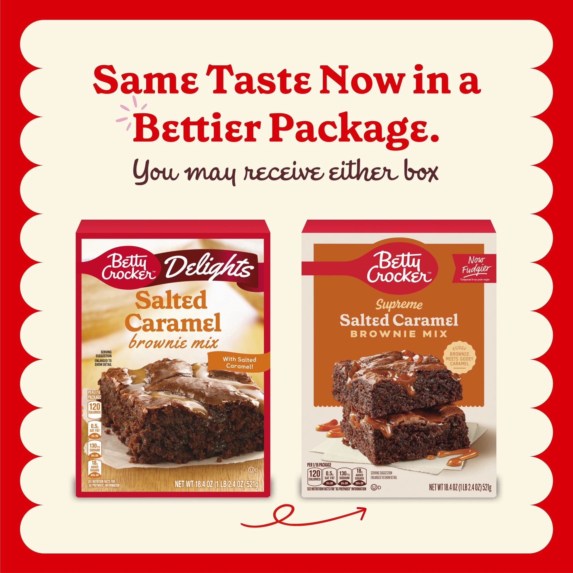 (4 pack) Betty Crocker Supreme Salted Caramel Brownie Mix, 18.4 oz