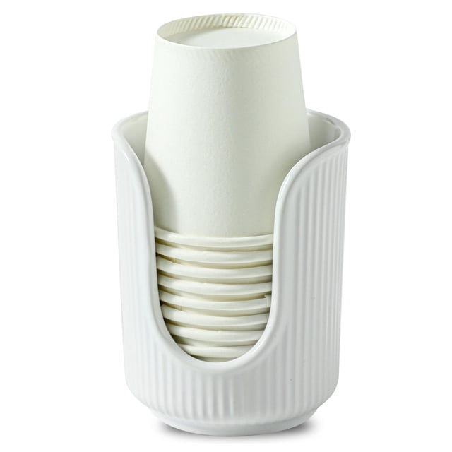 Dispensador de vasos Dobbyby Ceramic Bathroom para vasos de 90 a 120 ml, color blanco