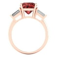 thumbnail image 4 of Three-Stone Engagement Ring for Women - 3ct Natural Garnet in 14K Rose Gold Promise Ring, 4 of 5