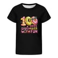 thumbnail image 3 of shqvo Little Girl Shirts 100 Days Of School Print Short Sleeve School Uniform for Girls Cute Preppy Clothes Shirt Kids, Boys and Girls, 3 of 3