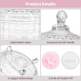 thumbnail image 3 of 5 PCS Powder Puff with Glass Container Set, 2 Kinds Soft Washable Puffs for Face & Body, 3-Legged Storage Jar, Reusable Puff with Ribbon Bow for Makeup Glitter Application, After-Bath Care, 3 of 5