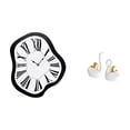 thumbnail image 1 of Reloj de pared,Reloj de pared interior nórdico con números romanos,Relojes distorsionados Reloj electrónico de lujo moderno,estatua de cisne,Estatuas y figuras de cisnes de cerámica moderna, 1 of 8