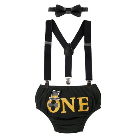 

Mr. Little Man 1st Birthday Outfit Baby Boys Cake Smash Photo Shoot Suspenders Diaper Cover Gentleman Outfits First Birthday Dapper Themed Party Supplies Mustache Black 3-24 Months