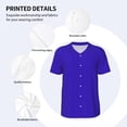 thumbnail image 4 of Daiia Darkblue Mens Baseball Jersey Button Down Shirts Short Sleeve Sports Uniforms-XX-Large, 4 of 9