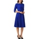 thumbnail image 4 of INSPIRE CHIC Vestido Vintage de Manga 3/4 para Mujer, Elegante con Cuello Barco, Vestido para Trabajar, Tendencia S Azul Real, 4 of 5